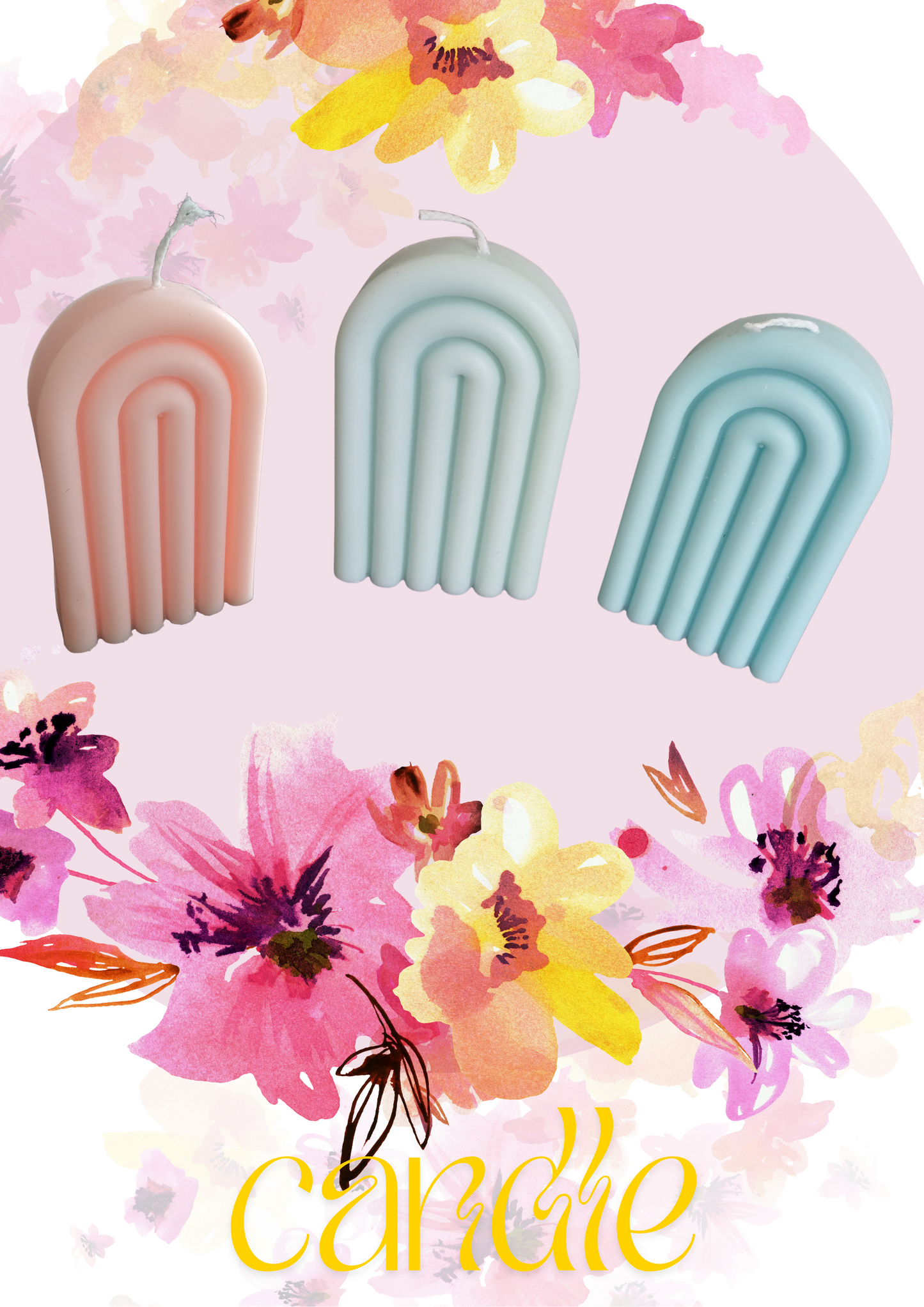 Rainbow Arch Candle | Arch Pillar Candle | Rainbow Soy Candle | Vegan Gift