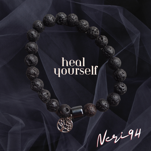 Ignite Your Style: Genuine Lava Rock Bracelet-Black